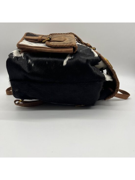 Loyal West Black & White Cowhide Backpack